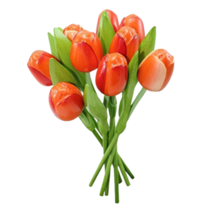 Typisch Hollands Strauß hölzerner Tulpen