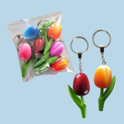 Tulpen aus Holz - Schlüsselanhänger