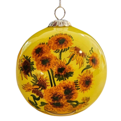 Typisch Hollands Weihnachtskugel in luxuriöser Geschenkbox – Sonnenblumen – Vincent van Gogh