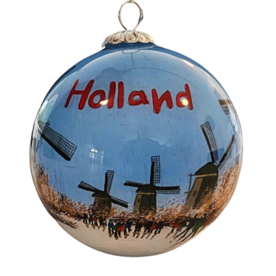 Typisch Hollands Kerstbal  in luxe geschenkdoos - Molens - Winter - Holland