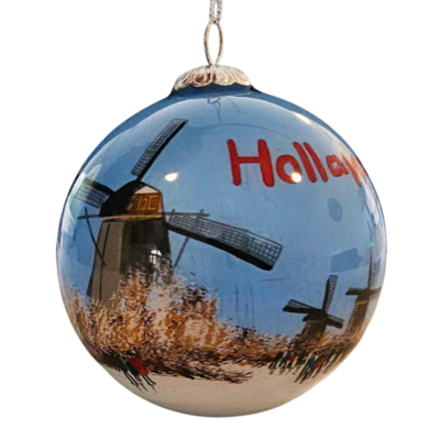 Typisch Hollands Kerstbal  in luxe geschenkdoos - Molens - Winter - Holland