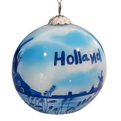 TTD Gifts Christmas bauble in luxury gift box - Mill landscape Holland