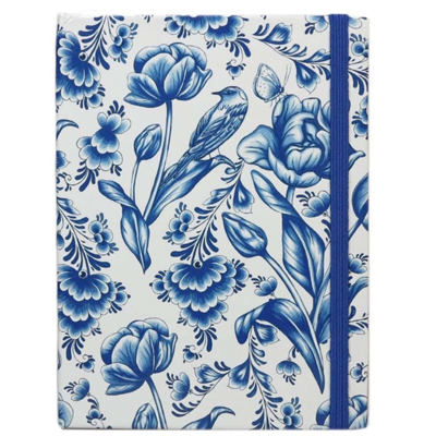 Typisch Hollands Notizbuch Delfter blaue Blumen und Vögel