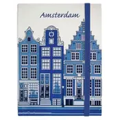 Typisch Hollands Notitieboekje Amsterdam - Gevelhuisjes - Delfts blauw