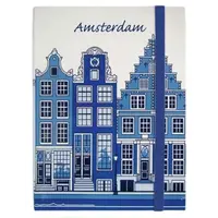Typisch Hollands Notizbuch Amsterdam - Fassadenhäuser - Delfter Blau