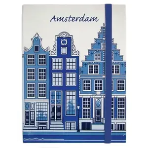 TTD Gifts Notizbuch Amsterdam - Fassadenhäuser - Delfter Blau