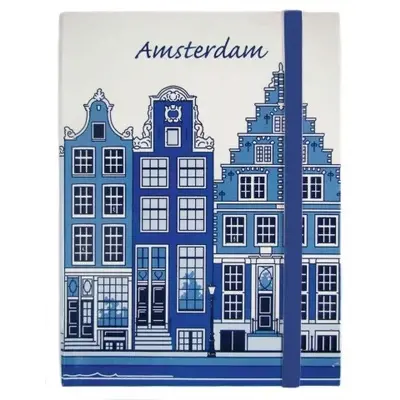 TTD Gifts Notizbuch Amsterdam - Fassadenhäuser - Delfter Blau