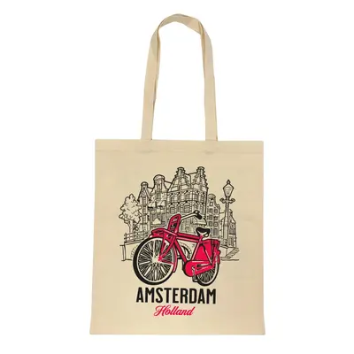 Typisch Hollands Bag Amsterdam - Red bicycle - Black lines drawing