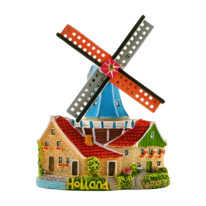 Typisch Hollands Magneet Molen bij huisjes