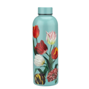 Typisch Hollands Water bottle (insulated bottle) Green Tulips (pretty tulips) botanical tulip print