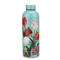 Matix Water bottle (insulated bottle) Green - Tulips (pretty tulips) botanical tulip print