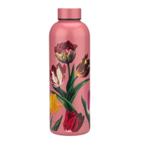 Typisch Hollands Water bottle (insulated bottle) Pink - Tulips (pretty tulips) botanical tulip print