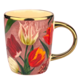 Typisch Hollands Cup small pretty tulips pink with gold