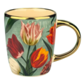 Typisch Hollands Tasse kleine hübsche Tulpen grün mit Gold