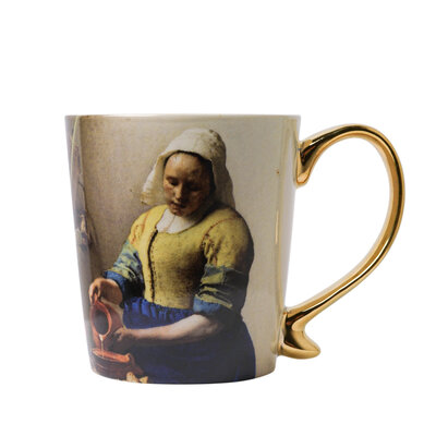 Typisch Hollands Luxury mug - Milkmaid (gold handle)