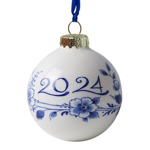 Heinen Delftware Delfter blau dekorierter Weihnachtsball 2024