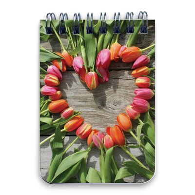Typisch Hollands Notebook - Ring binder A7 Tulips - heart shape