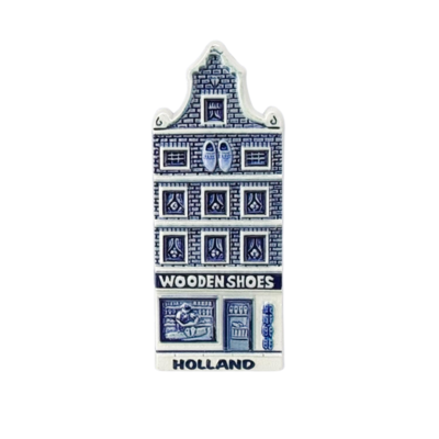 Matix Magneet - Gevelhuisje - Holland - Delftsblauw - Wooden Shoes