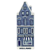 Typisch Hollands Magneet - Gevelhuisje - Holland - Delftsblauw - Cheese factory