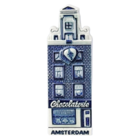 Typisch Hollands Magneet - Gevelhuisje - Amsterdam - Delftsblauw - Chocolaterie