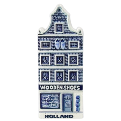 Matix Magneet - Gevelhuisje - Holland - Delftsblauw - Wooden Shoes