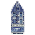 Typisch Hollands Magnet - Fassadenhaus - Amsterdam - Delfter Blau - Blumenladen.