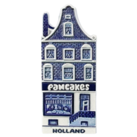 Typisch Hollands Magnet - Fassadenhaus - Holland - Delfter Blau - Pfannkuchen