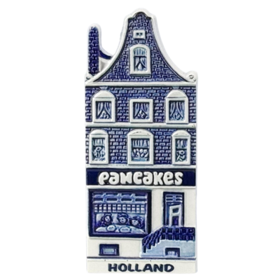 Typisch Hollands Magnet - Fassadenhaus - Holland - Delfter Blau - Pfannkuchen