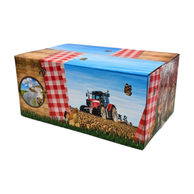 Typisch Hollands Geschenkbox 40x30x23cm - Farbiges Karo - Holland - Wiese