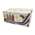 Typisch Hollands Geschenkbox 20x31,5x15cm - Fassadenhäuser - Kuh-Tulpen