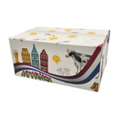 Typisch Hollands Geschenkbox 40x30x23cm - Fassadenhäuser - Kuh-Tulpen