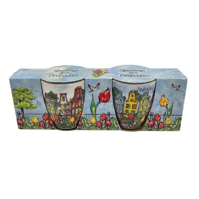 Typisch Hollands Espressotassen – Geschenkbox mit 2 Tassen, Amsterdam