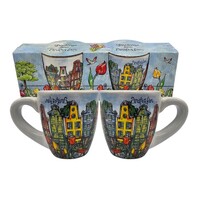 Typisch Hollands Espressotassen – Geschenkbox mit 2 Tassen, Amsterdam