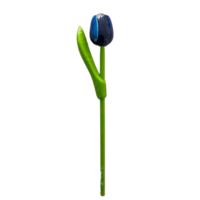 Typisch Hollands Tulp op steel 20 cm Blauw-Wit - Klein