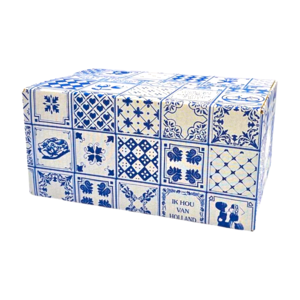 Typisch Hollands Cadeaudoos 40x30x23cm - Delfts blauw