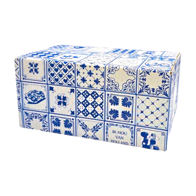 Typisch Hollands Geschenkbox 40x30x23cm - Delfter Blau