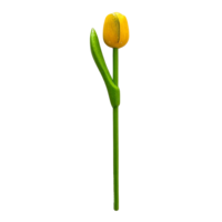 Typisch Hollands Wooden Tulip on stem - Yellow/Green