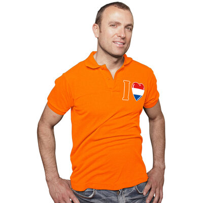 Holland fashion Orangefarbenes Polo-Shirt Holland – Ich liebe Holland