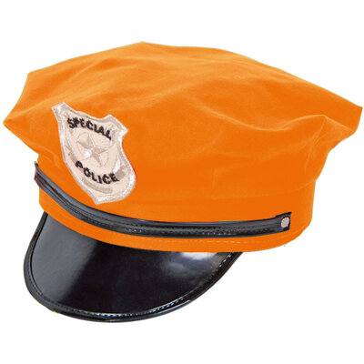 Typisch Hollands Police cap neon orange - Black visor