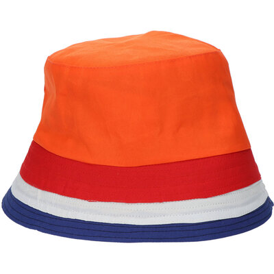 Typisch Hollands Oranje pet - Feesthoed - Vissershoedje Rood-Wit-Blauw-Oranje