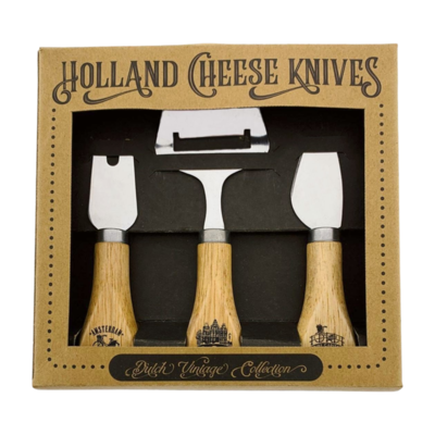Typisch Hollands Cheese knives - in gift packaging (wood) Holland Amsterdam