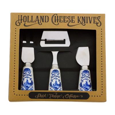 Matix Cheese knives - in gift packaging Delft blue