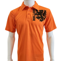 Holland fashion Oranje Polo-Shirt Holland - Zwart badge Holland/Leeuw