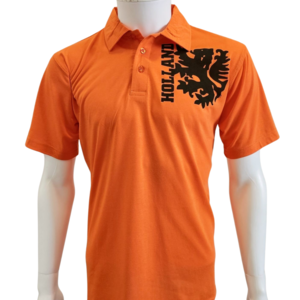 Holland fashion Orange Polo-Shirt Holland - Black badge Holland/Lion