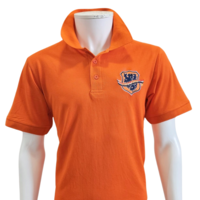 Holland fashion Orangefarbenes Poloshirt Holland – Gestickter Aufnäher Holland – Löwe