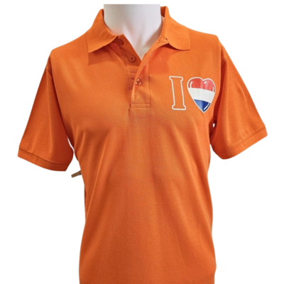 Holland fashion Orangefarbenes Polo-Shirt Holland – Ich liebe Holland