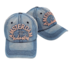 Typisch Hollands Amsterdam Cap - Jeans/Hell - Rosa Stickerei