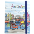 Typisch Hollands Notitieboekje Amsterdam - Color Grachtenhuisjes en Fiets