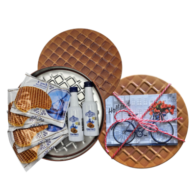 Typisch Hollands Dose Stroopwafels und Stroopwafel-Likör Holland - Super originelle 3D-Stroopwafel-Dose