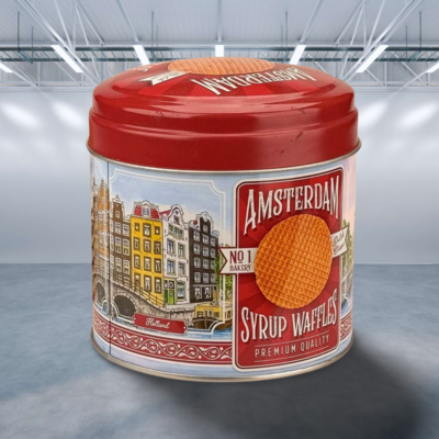 Matix Souvenirdose – geeignet für Pralinen, Stroopwafels oder Bonbons – Leer – Amsterdam Rot